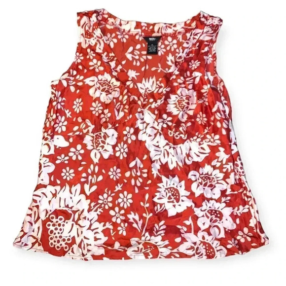 Y2k silk Hawaiian cropped blouse - Picture 1 of 3